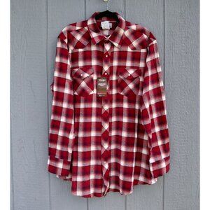 Wrangler Wrancher Shirt Pearl Snap Plaid Flannel 2XT Cowboy Western Rodeo Ranch
